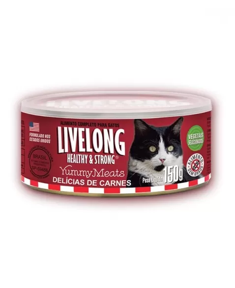 LIVELONG DELICIAS DE CARNE LATA 150 GR