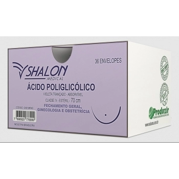 FIO POLIGLICOLICO 4-0 C/AG 2,5 SHA 36