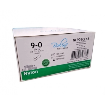 FIO NYLON 9-0 AG 3/8 6.5 30 CM BIO