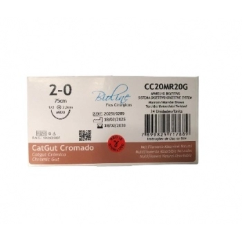 FIO CAT CROM 2-0 AG 1/2 CIL 2,0 75CM BIO