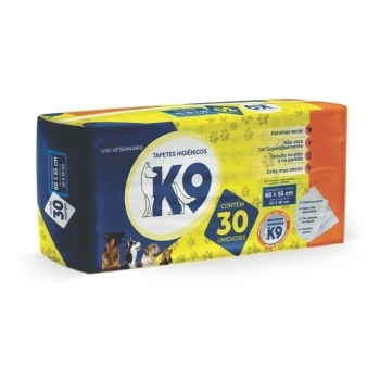 TAPETE HIGIENICO PET K9 60 X 55 CM C/ 30 UNID