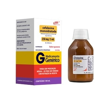 CEFALEXINA SUSP ORAL 250MG 100ML CX/48 ABL